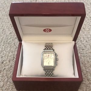 Michele diamond deco watch